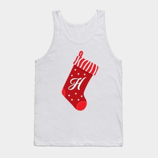 Christmas Stocking with the Letter H Tank Top